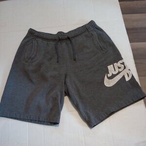 Nike Just Do It Sweat Shorts Men's Medium Gray - Cracked lettering